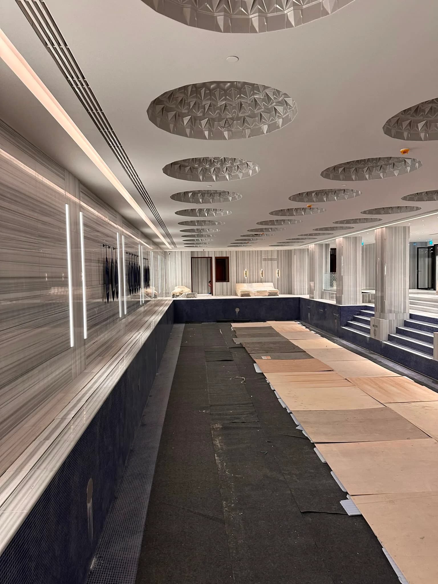 Galataport İstanbul — Kapalı havuz hacmi, kaplama öncesi